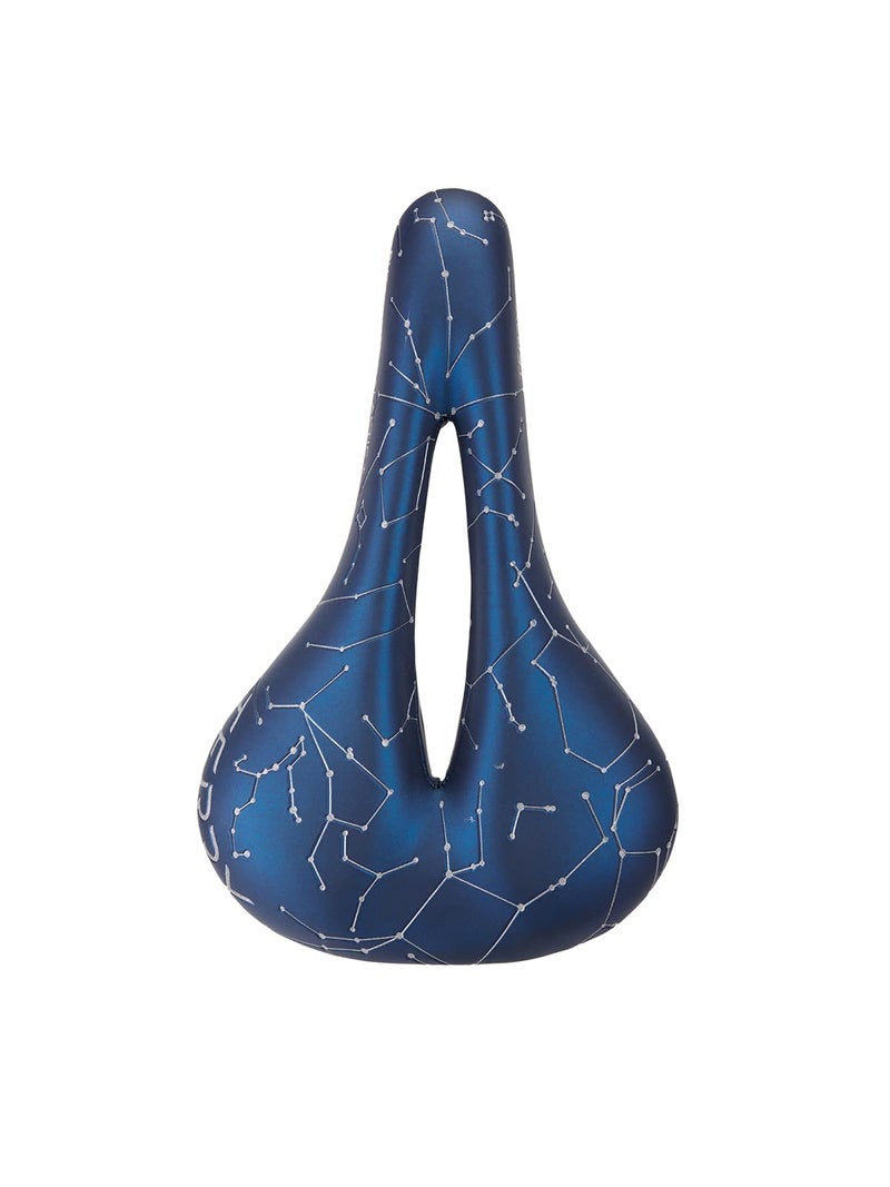 Terry Butterfly Galactic Bike Saddle | Bicycle Seat Optimized for Women - Flexible & Comfortable |Sit Bone Support, Ergonomic Design, Low Profile, Flat Top, Constelation Print Blue Leather - Image 4